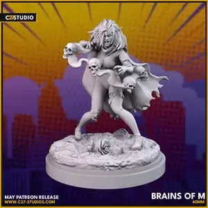 Zombie Scarlet Witch 40mm Scale Collectible Miniature - 3D-Printed Resin Character Minifigure, Decorative Pieces Home Decor Statue, Crisis Protocol Proxy, C27, 3D-Printed Resin Miniatures, Decorative Pieces Miniatures