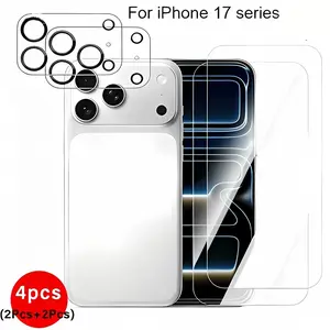 4-In-1 HD Tempered Glass Screen Protector + Camera Lens Protectors, Compatible with iPhone 17/16/15/14/13 Series, Anti-Glare Outdoor Use, Accessories