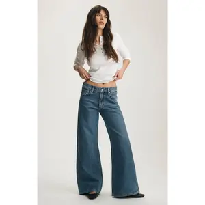 SANDY WIDE LEG IN MID BRUSHED CLASSIC DENIM