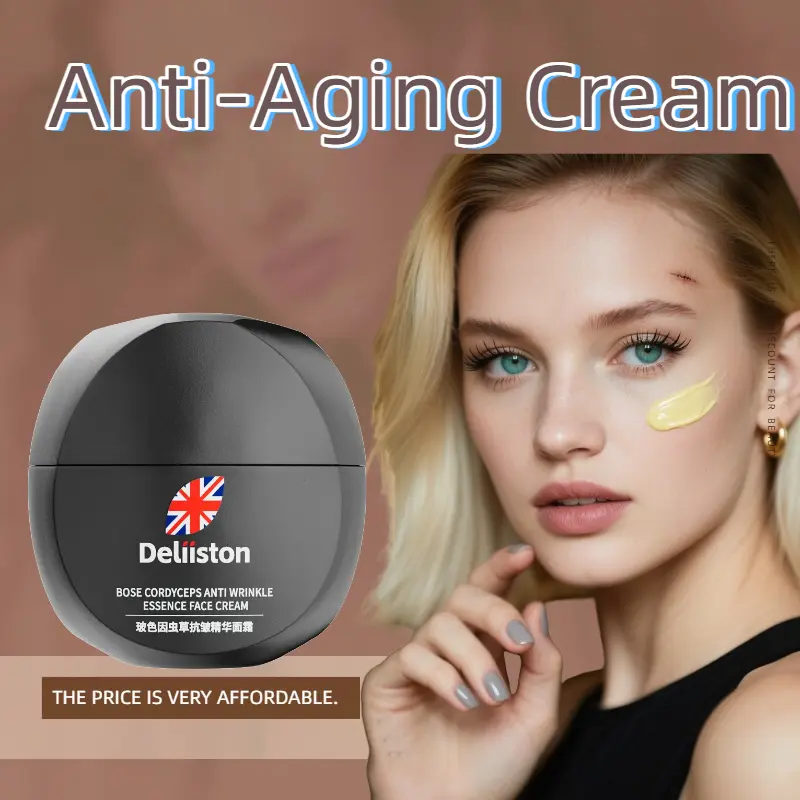 Delliston Vegan Anti-Aging Night Cream with Hyaluronic Acid, Glycerin, Sunflower Seed Oil, Oat - Moisturizing, Firming Moisturizer for Dry, Plumper Skin, Reducing Wrinkles, Soothing All Skin Types, Face, Adults, 50Ml, 50G, Alcohol Free, Contains Neither,,