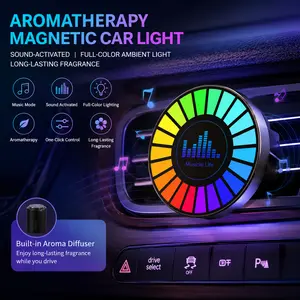 RGB Car Aromatherapy Light – Sound Activated Ambient LED Diffuser with APP Control, Magnetic Air Vent Atmosphere Light for Car Interior