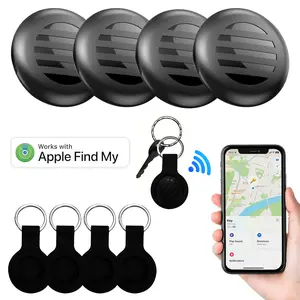 Air Tag Tracker with Case-1/2/4 Pack (2-color Silicon Case), Key Finder Works with Apple Find My(iOS only), Smart GPS Tag for Luggage, Bags, Pets-Replacement Battery, wireless Locator
