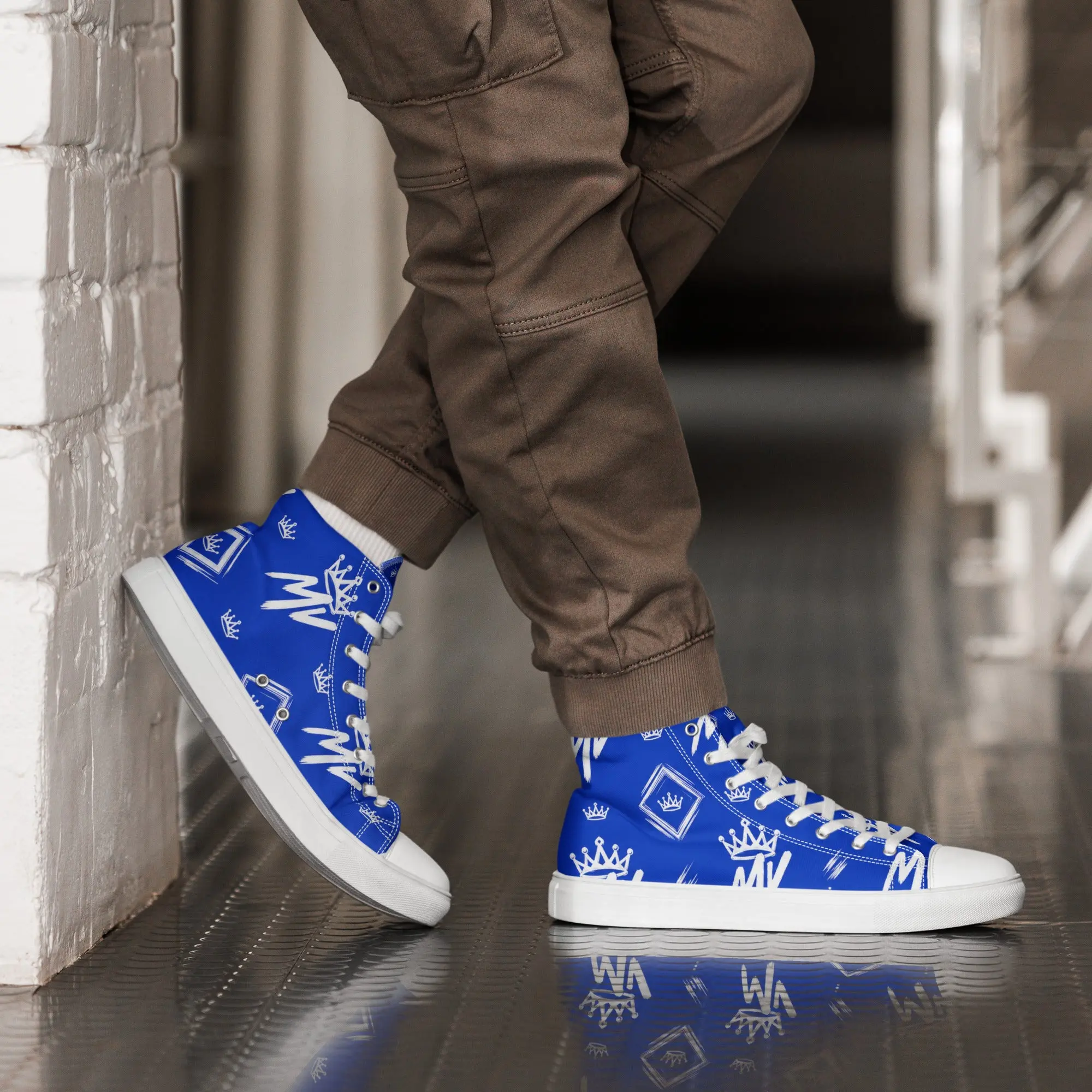 Moneyvation Signature Print Hightop Canvas Sneakers