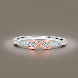 Forever Best Friends Rose Gold Oath Infinity Symbol Ring Set - Best Bitches Pinky Promise Silver & Rose Gold Rings for Unbreakable Bond Matching Friendship Rings