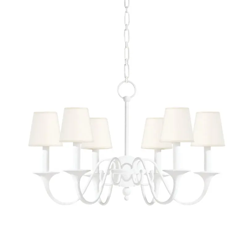 Windsor Six Light Chandelier White Plaster
