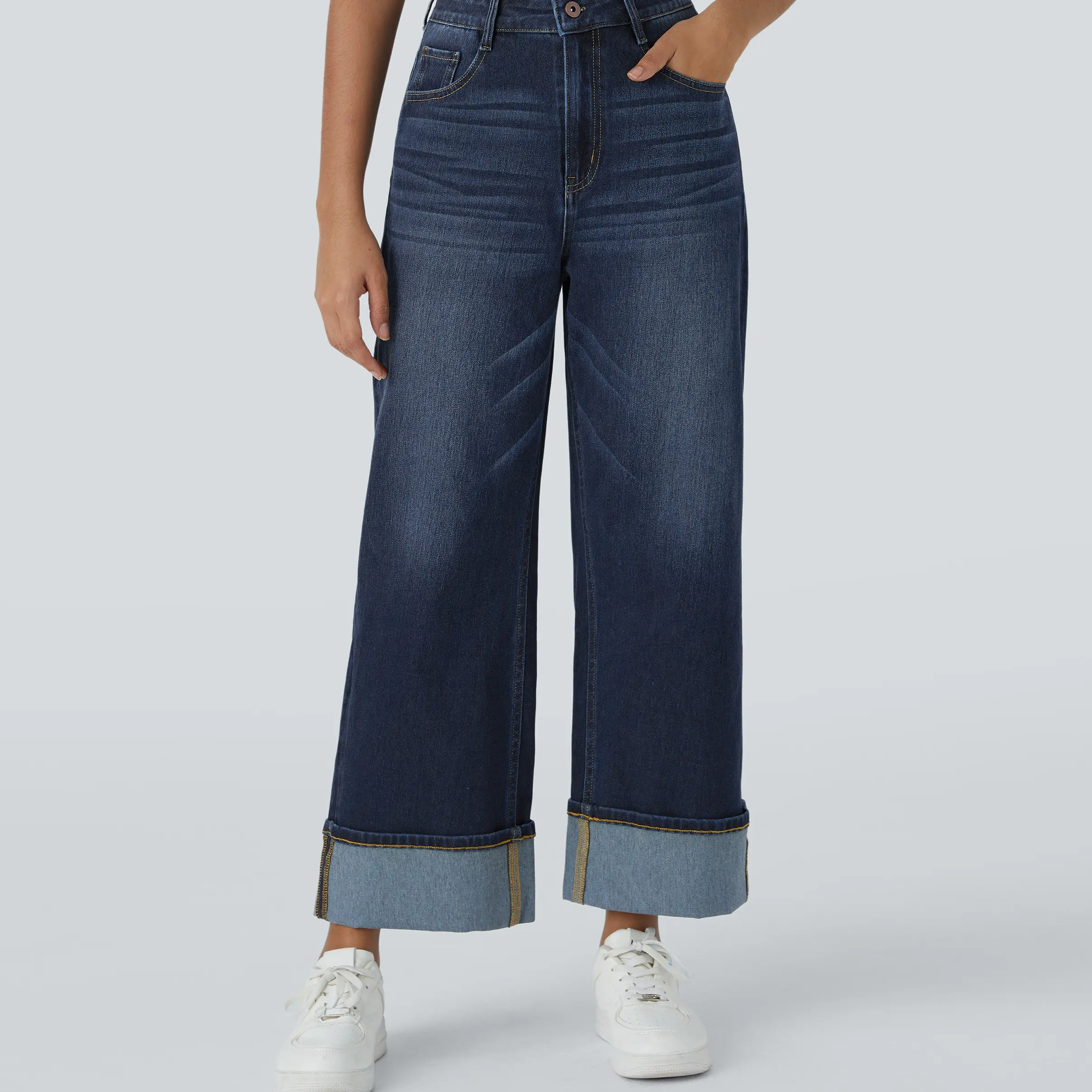 Distressed Denim Dark Blue