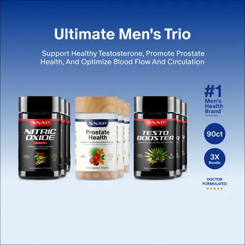 3x "Big Boy Bundle" Ultimate Men's Health & Vitality - Testo Booster + Prostate Health + Nitric Oxide Booster - Supports Testosterone Production - D-Aspartic Acid & 14 Plants - Boost Blood Flow & Stamina - Muscle Mass & Performance Booster