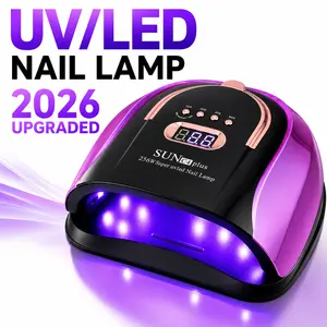 265W UV LED Nail Lamp with 57pcs Long-Lasting Lamp Beads, 4 Timer Settings (10/30/60/99S), Large LCD Display & Portable Handle Professional Dryer Manicure