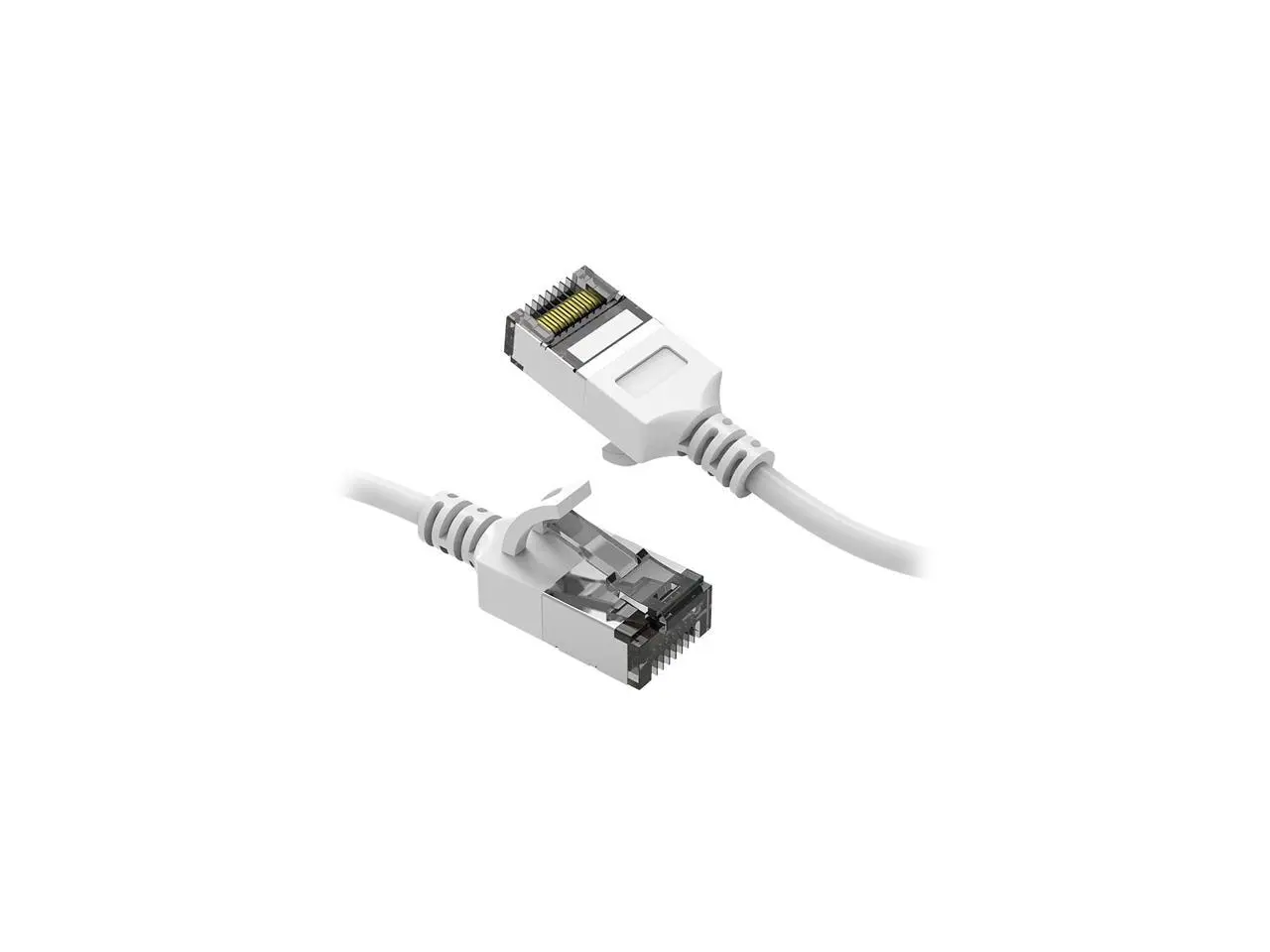 Nippon Labs 60CAT8-0.5-30WT 0.5 ft. Cat 8 White U/FTP Slim Ethernet Network Cable 30AWG - Latest 40Gbps 2000Mhz RJ45 Patch Cord