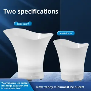 Multi-color glowing Bluetooth speaker ice bucket for champagne and drinks, commercial party ice bucket, PP material, 5L/7L