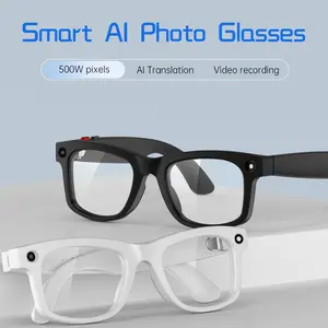 Ai Smart Glasses with 5mp Camera, Open Earbud Audio, Voice Assistant Support, Non-Color Changing, Lithium Ion Battery, Aimb-S2max Model, Multifunctional Smart Glasses