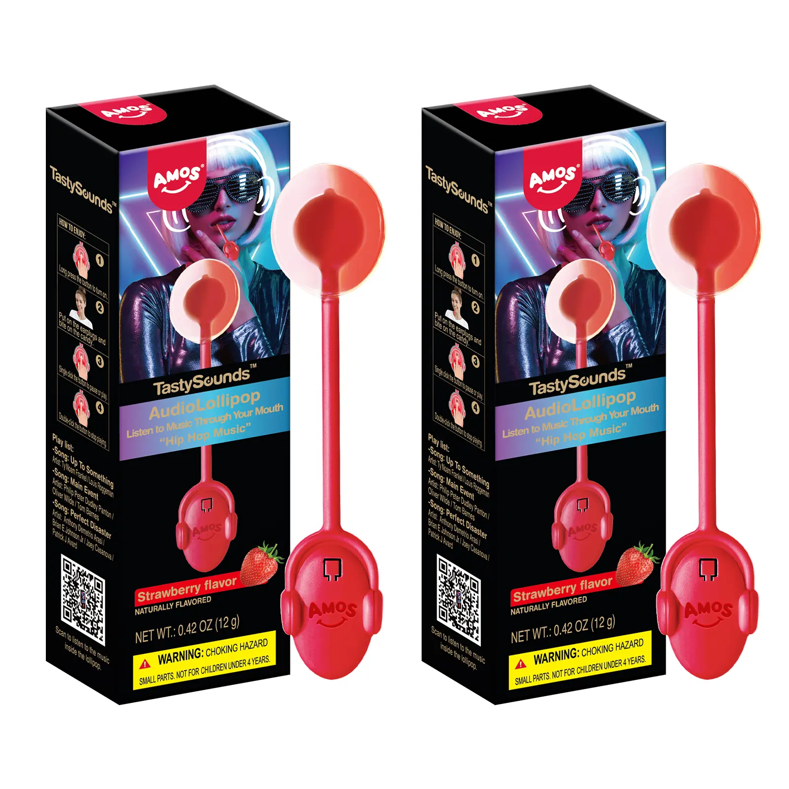 Music Lollipop strawberry flavor 2 packs