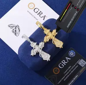 Luxurice Thorn Cross Pendant – S925 Sterling Silver Moissanite | Passes Diamond Tester | GRA Certified | Unisex