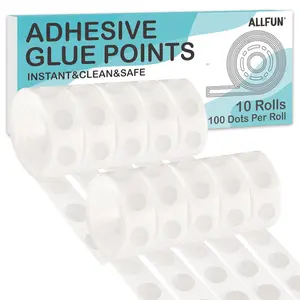 1000 Pieces Clear Glue Points Dots Double Sided Adhesive Removable for Balloons Craft Sticky