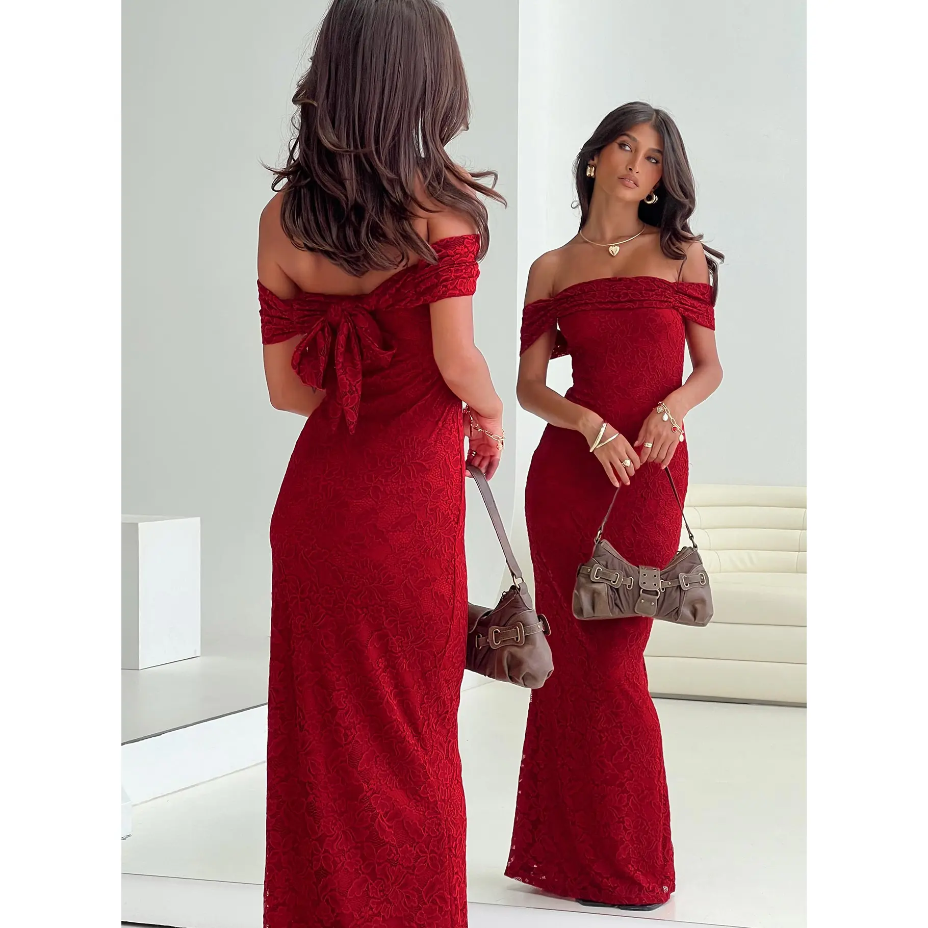 Allured Strapless Maxi Dress Burgundy Allured Strapless Maxi Dress Burgundy