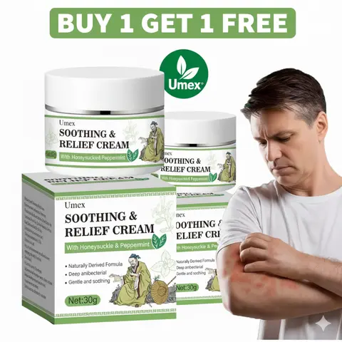 [Buy 1 Get 2] Umex Sensitive Skin Soothing Cream | Honeysuckle & Peppermint Formula | Anti-Itch &Fast Relief for Private Area | Herbal Cooling & Antibacterial Care, Body Care, Moisturizers, Gentle