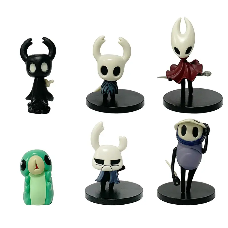 Q Version Hollow Knight Figure Set, Anime Figures, Figurines For Collectors, Collectible Items, 6-Pack Bee Queen Larva Zot Knight Dolls, Castlevania Game Model Display Pieces