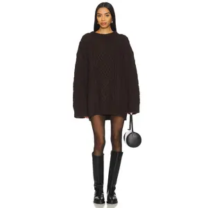 LIONESS Gigi Knit Pullover in Chocolate