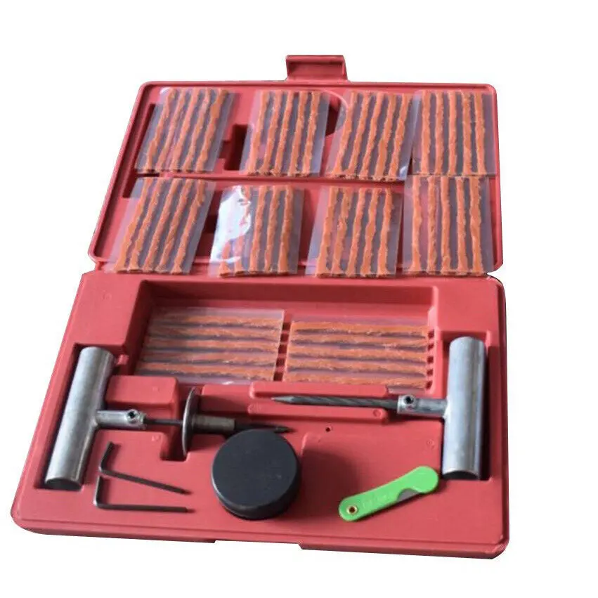 Tire Plug Repair Kit (57-Piece) - Heavy Duty Flat Tire Puncture Repair Kit with Iron & PE Materials, Flexible & Easy to Use, Suitable for Car, ATV, Trailer, Car Repair Tool, Automotive Repair Tools