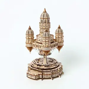 Best-Selling Light-Up Sky City 3D Puzzle Wooden Toy, Educational Brain Teaser, 3D Standalone Decoration, Ideal Gift for Kids & Adults, Wooden Puzzles