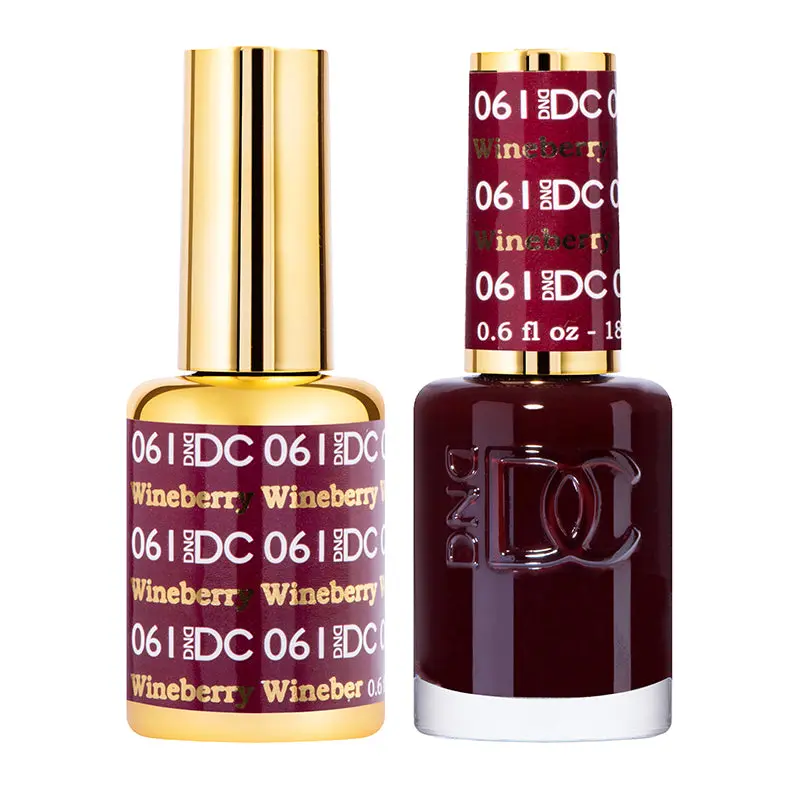 DND DC Duo Gel Polish Set with Matching Color Nail Lacquer, Long-Lasting Manicure, UV Lamp Required, 061 Wineberry, Nail Polish, Cosmetic, Regular Polish