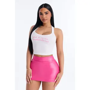 Put It On My Husband's Tab Halter Tank - White