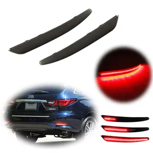 2PCS Smoked Lens Red LED Tail Brake Fog Lamp Sequential Turn Signal For INFINITI QX60 2016 2017 2018 2019 2020 Replace OEM 26565-8990D; 26560-8990D