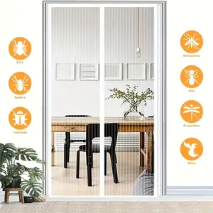Magnetic  Door Curtain, Non Perforated Living Room, Bedroom, Kitchen Soft Gauze Door Curtain, Door Curtain Decoration