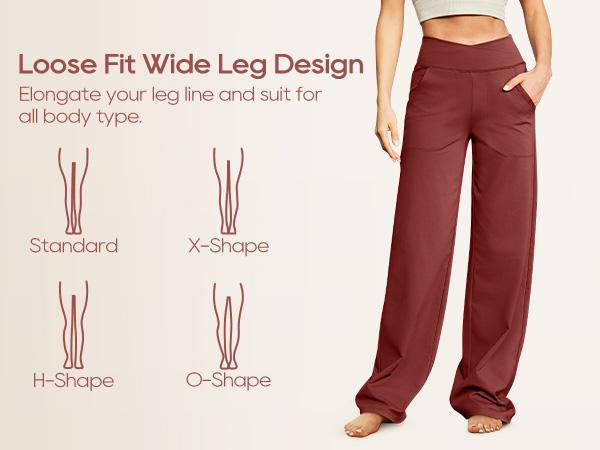G4Free Wide Leg Pants for Women Loose Yoga Pants with Pockets Petite/Regular/Tall Stretch Casual Lounge Pants Comfort Basic Trouser Womenswear Bottom Wideleg Minimalist Baggy Oversize Oversized SpringStatements