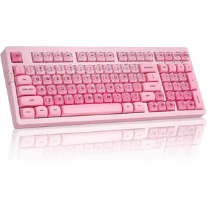 ZH980 Foundation Mechanical Keyboard,95%  Creamy Keyboard with Number Pad,Cute Jelly MOA Profile Keycaps,Creamy Sounding Linear Switches,Hot-Swappable,RGB Backlit