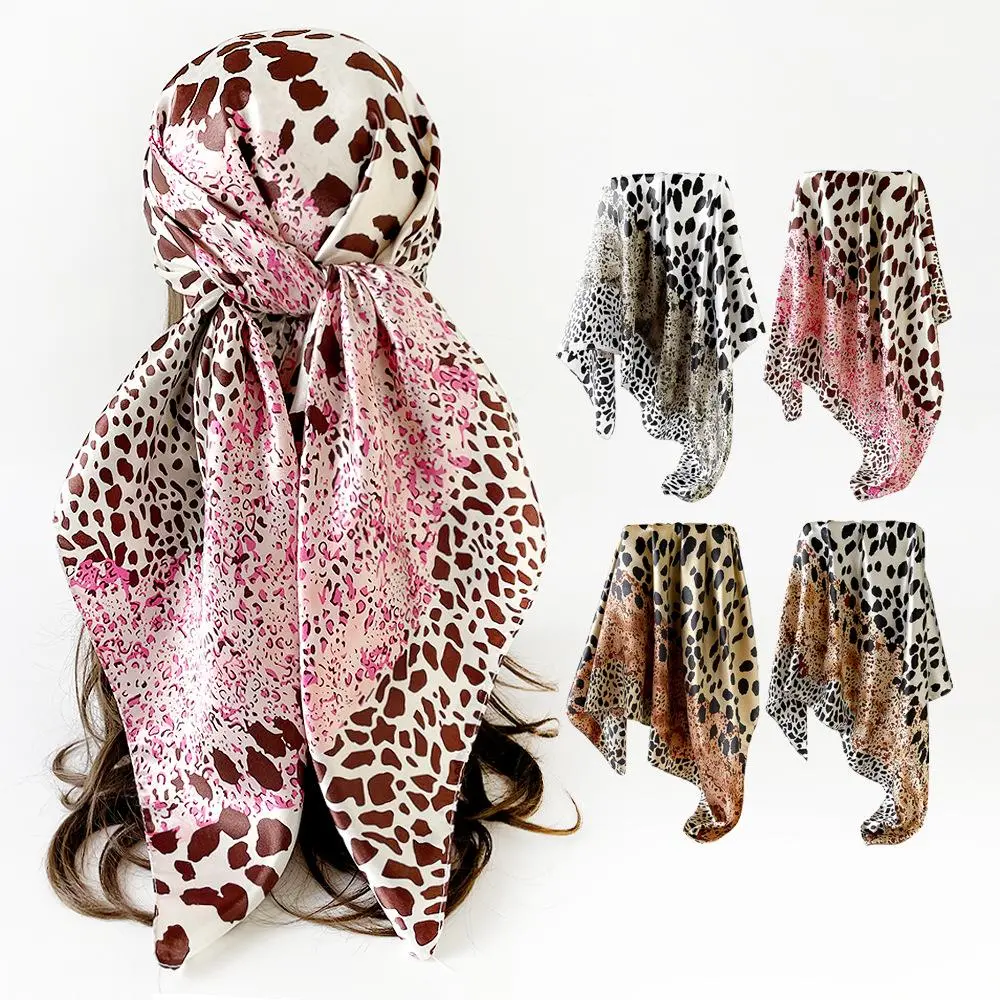 4PCS 35” Hair Scarf for Women Satin Hair Scarves Silk Bandanas Scarf Headscarf Hair Wrapping and Sleeping