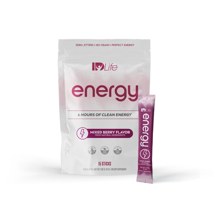 IDLife Energy Sticks - Anytime Energy Boost - 6 Hours of Clean Focus - Mixed Berry