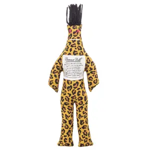 Leopard Print Dammit Doll - Tacky Jersey Stress Relief Toy - Whackable & Cuddly Couch Companion & Desk Accessory