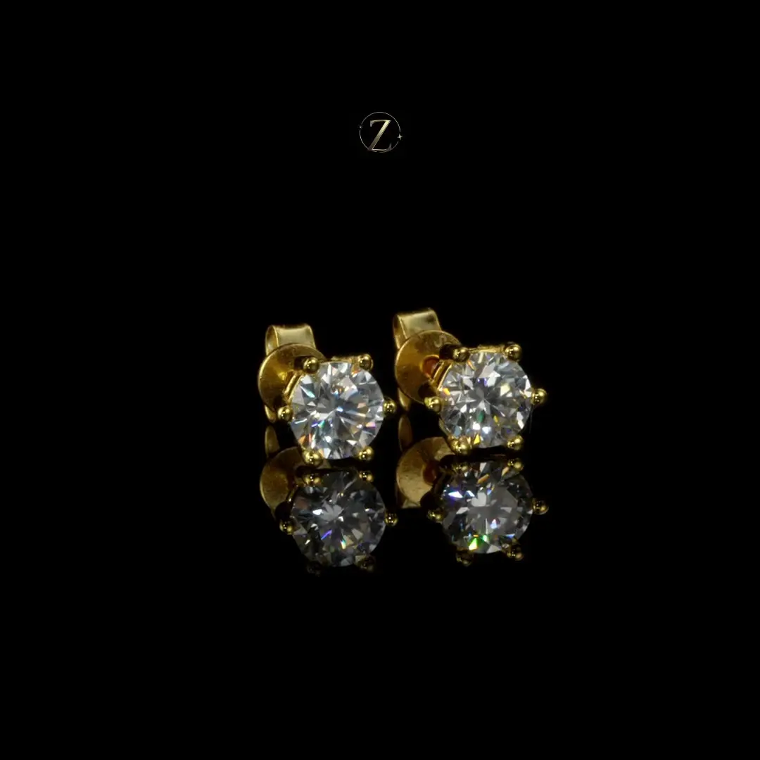 Zovelle Celeste | 0.5CT Moissanite Stud Earrings | D Color VVS1 | GRA Certified | 925 Sterling Silver | Gift for Her | Passes diamond tester | VVS1 Color D Moisanite | lab grown | Gold  earrings |