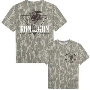 Pull Time Shirt | Run And Gun | Turkey Hunting Camo Shirt, Mossy Oak ORIGINAL BOTTOMLAND, Gift for Dad, Gift For him, 3D Camo Hunting T Shirt