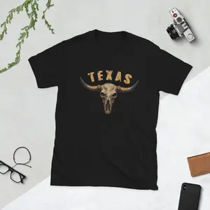 Texas Bull Skull Grunge Graphic Tee, Unisex T-Shirt