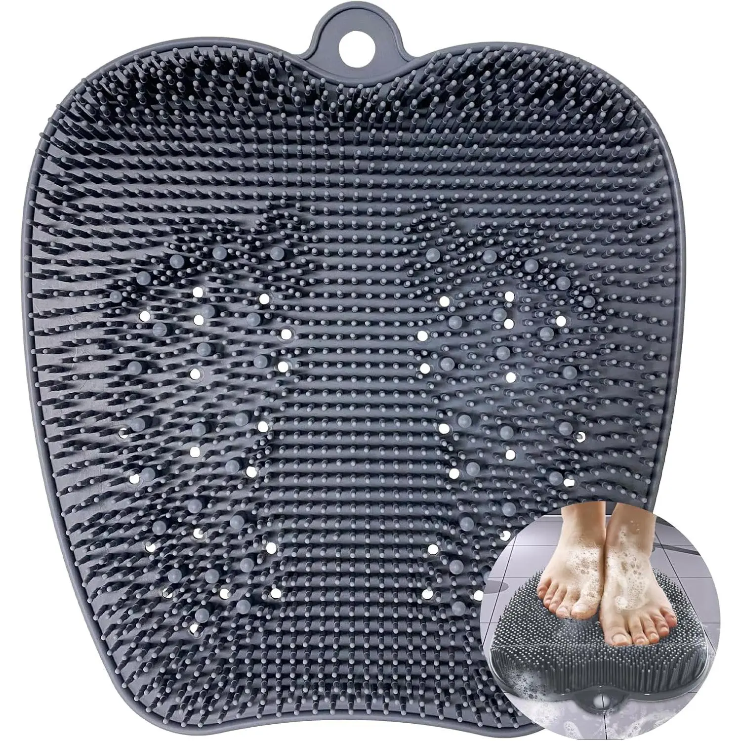 Extra Thicker & Larger Foot  Mat for Shower,    Exfoliator  Cleaner Washer with Non Slip Suction Cup,  Scrub Brush Pad for Women Men