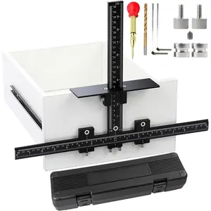 Cabinet Hardware Jig Tool All Aluminum Alloy,Adjustable Drill Guide Template Tool for Installation of Door Drawer Front Knobs Handles and Pulls