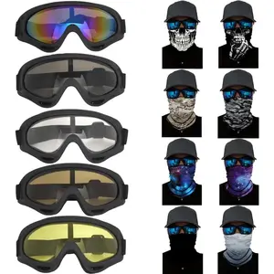 13 Packs  Goggles with   Cover  Gaiter  Mask, ATV Cycling Dirt  Gear  Riding Glasses, Motocross Sunglasses,  Accessories for Men/Women