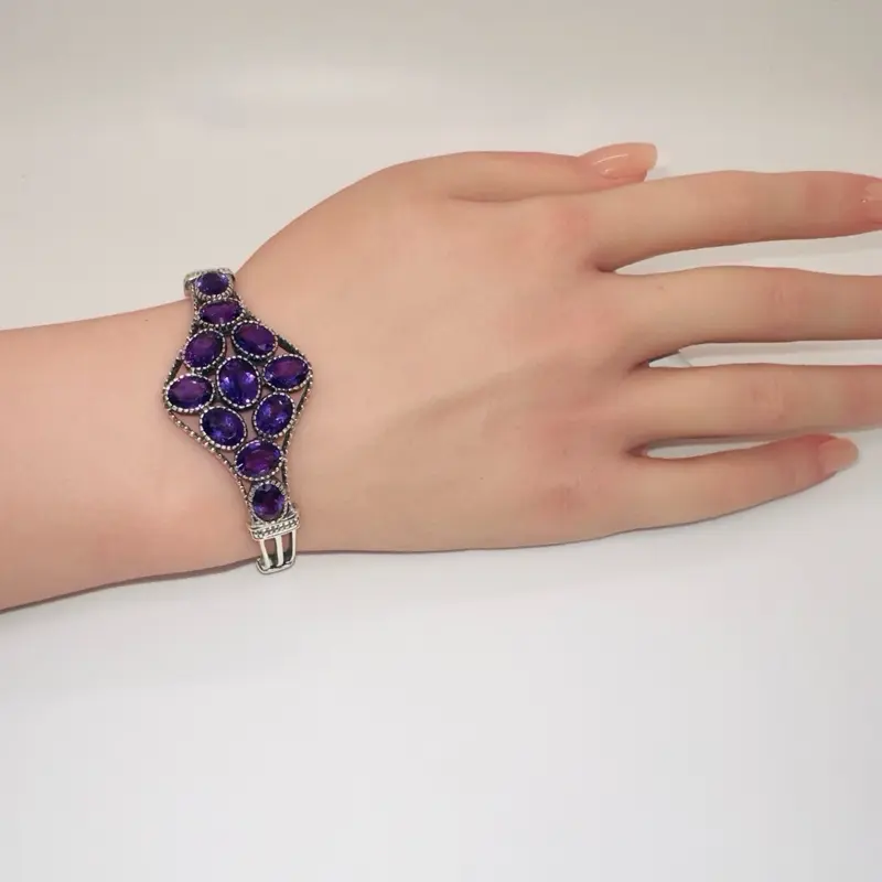SilverXpress Amethyst Bracelet/Bangle