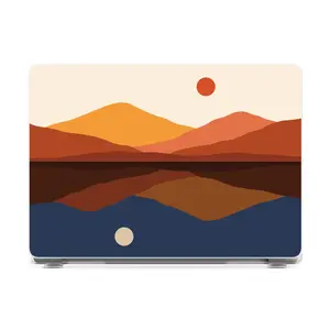 Casely MacBook Case | Opposites Attract | Day & Night Colorblock Mountains Laptop Shell | Snap-on Laptop Shell with Raised Anti-Slip Grip and Bottom Vent Cutouts | Hard Policarbonate Protective Laptop Cover