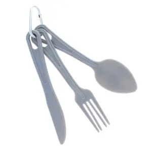 ASR Outdoor 3pc Reusable Backpacking Camping Travel Cutlery Plastic Utensils Set