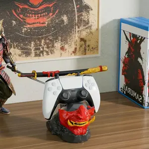 Handmade Resin Sculpture Display Stand for Ps5 Xbox Switch Headphones, Multi-Device Charging, Gamer Desktop Decor