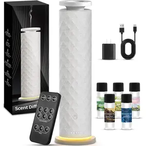 Hotel Scent Diffuser Starter Kit - 1000 Square Feet,7 Ambient Light, Includes 5 Oils for Hotel Aromatherapy, White