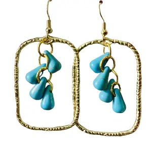Turquoise and gold dangle earrings. These are made with 18k gold dipped stainless steel hooks. turquoise  jewelry shawn  native