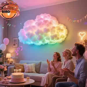 Epic Party Atmosphere 3D Cloud LED Light, Smart Color Changing Syncs Music, Perfect for Room Living Room Birthday Holiday Parties Game Room Decor, Home Decor Light, LED RGB Light, Clouds Light, Music Sync Lights