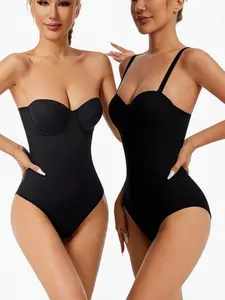 1 piece Strapless Bodysuit Shapewear with Bra - Tummy Control & Butt Lifting for Plus Size, Seamless Underwear for Dresses, Everyday Shaping Bodysuit