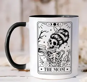 11oz Double Sided Printed Pure Magic Witchy Ceramic Coffee Mug Moon Phases Tarot Crystal Design Pagan Wiccan Themed Cup Durable Reusable Drinkware Ideal Christmas Holiday Gift For Witch Lovers And Spiritual Enthusiasts
