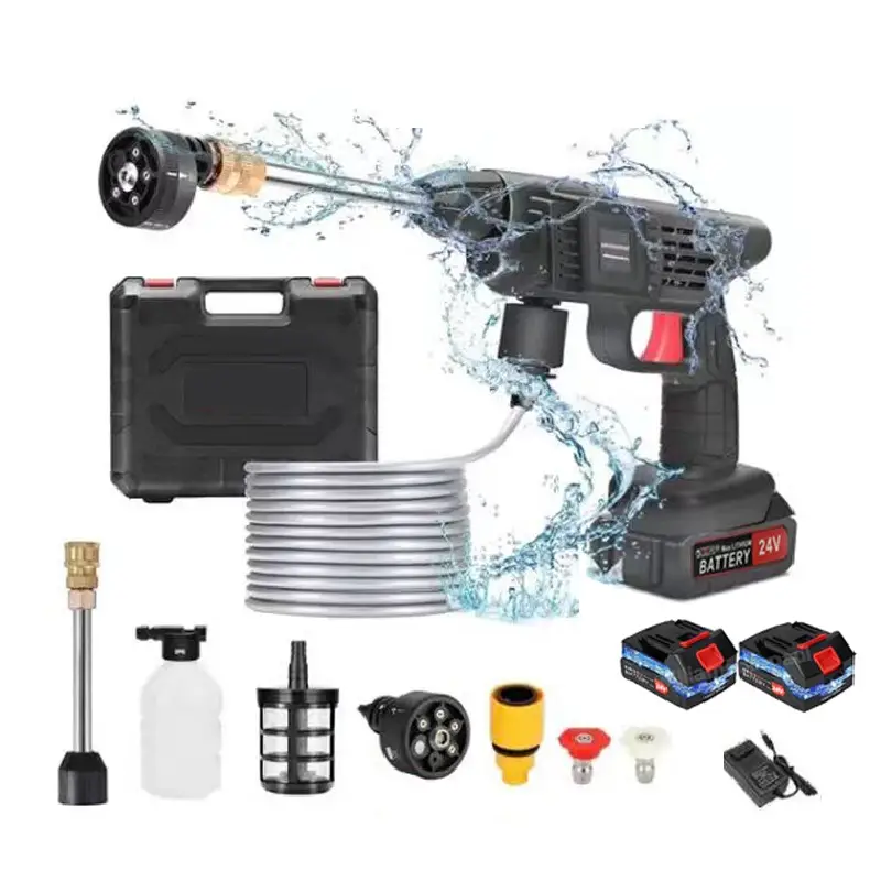 Cordless Pressure Washer Gun, 550W Battery Power Washer, Portable Pressure Washer With 6-in-1 Nozzle, 5 m Hose, Handheld Jet Wash for Car, Home Cleani