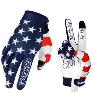 Blue +White Full Finger Touchscreen Cycling Gloves, Breathable Thin Outdoor Sports Gloves for Men and Women, Long Fingers